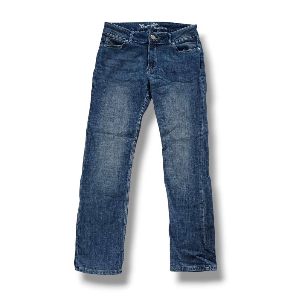 Wrangler Womens Jeans 09MWTMS Straight Leg Midrise Stretch Dark Size 9x32 31x30
